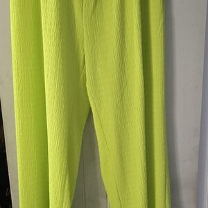 Zac & Rachel Neon Yellow Wide Leg Pants